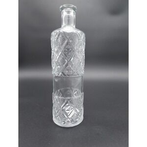 Vintage‎ Glass Liquor Decanter, heavy pressed or cut glass bottlel